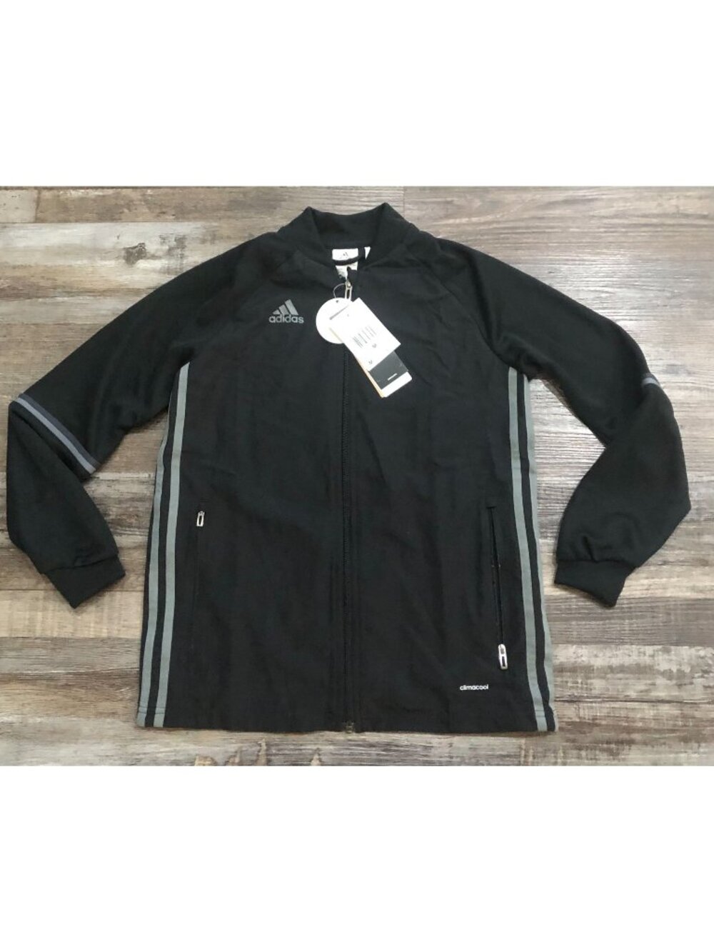 Adidas Condivo Youth Boys Training Jacket Medium Black Full Zip New with Tags